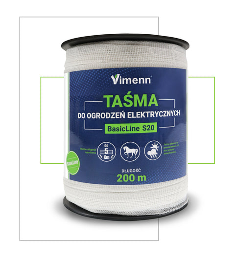 Ranking tasmy do pastucha - czerwiec 2026 w Gałązka24.pl. Zdjęcie produktu: Taśma ogrodzeniowa plecionka DO pastucha DLA KONI biała S20 200m | V30009(Kopia)
