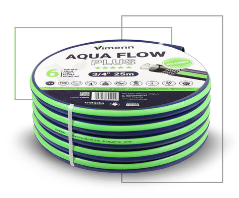 Ranking weze ogrodowe 25m - czerwiec 2026 w Gałązka24.pl. Zdjęcie produktu: Wąż ogrodowy AQUA FLOW PLUS 3/4"-25m | V50002