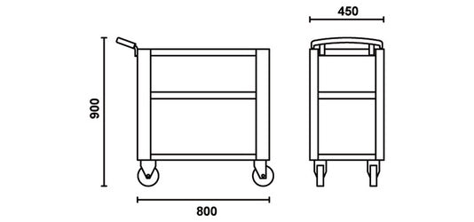 Wózek narzędziowy pomarańczowy z półkami | 5100/C51O - Centrum Techniczne Gałązka