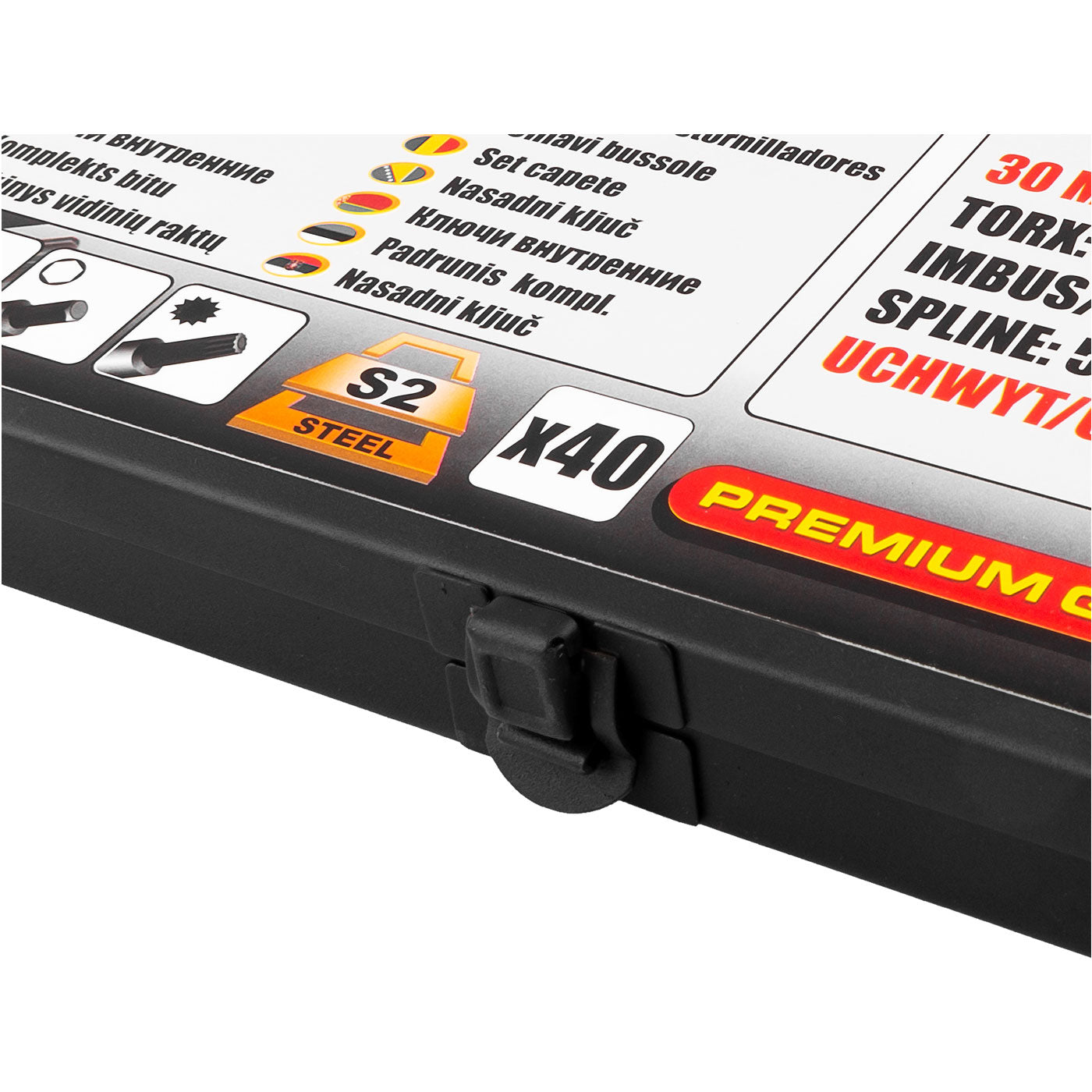 Zestaw bitów 40 el. HEX TORX SPLINE stal s2 | C6940 - Centrum Techniczne Gałązka