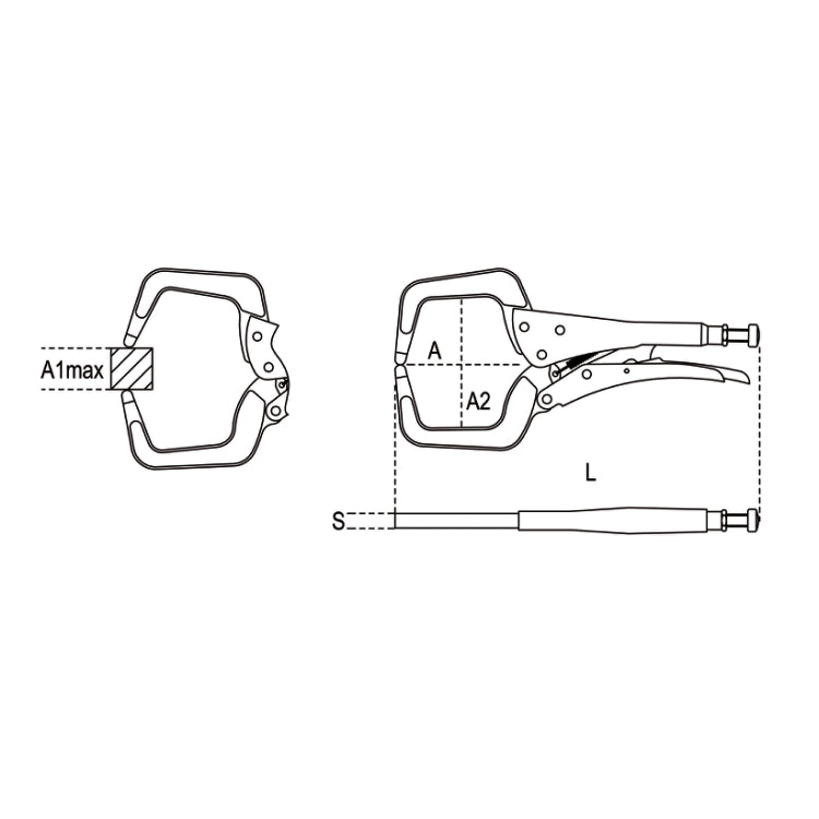 Szczypce nastawne samoblokujące typ C z ruchomymi końcówkami 170mm | 1062GM/170 - Centrum Techniczne Gałązka