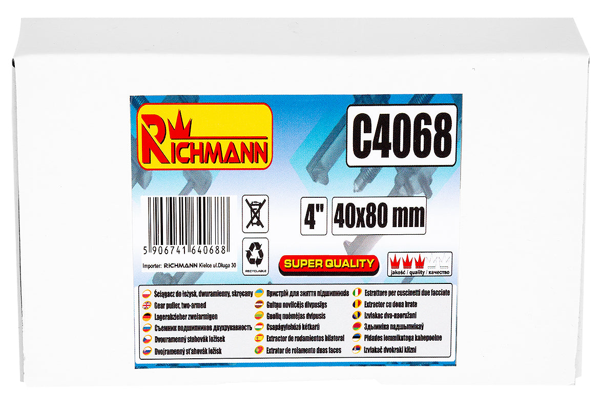 Ściągacz do łożysk dwuramienny skręcany 3" (38x65mm) | C4067 - Centrum Techniczne Gałązka