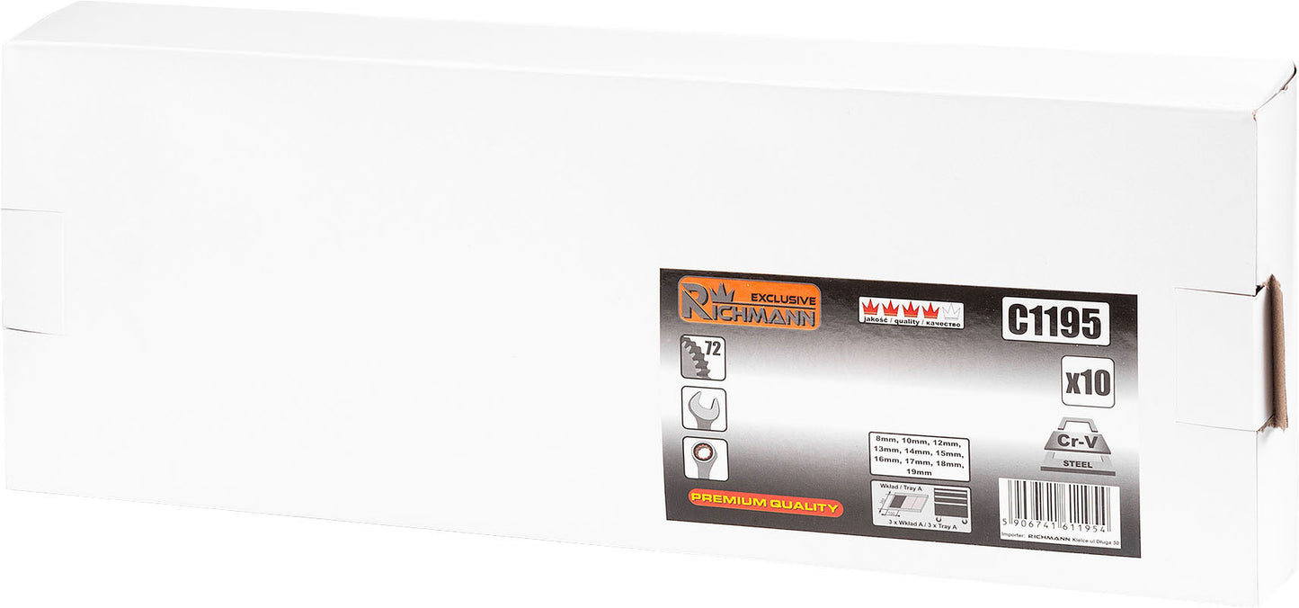 Wkład - klucze z grzech. 8-19 mm + tacka c1101 | C1195 - Centrum Techniczne Gałązka