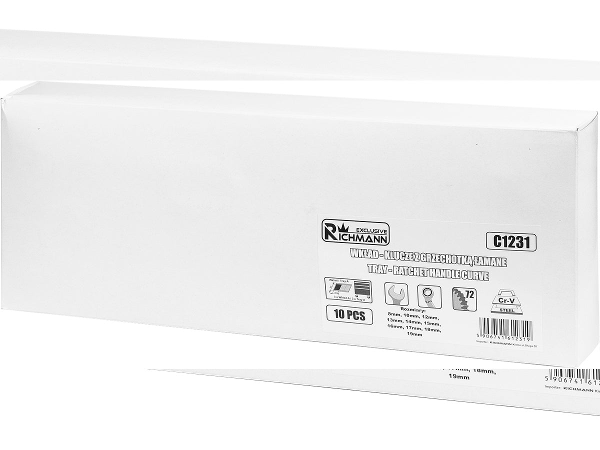 Wkład - klucze z grzech. łamane 8-19 mm + tacka c1101 | C1231 - Centrum Techniczne Gałązka