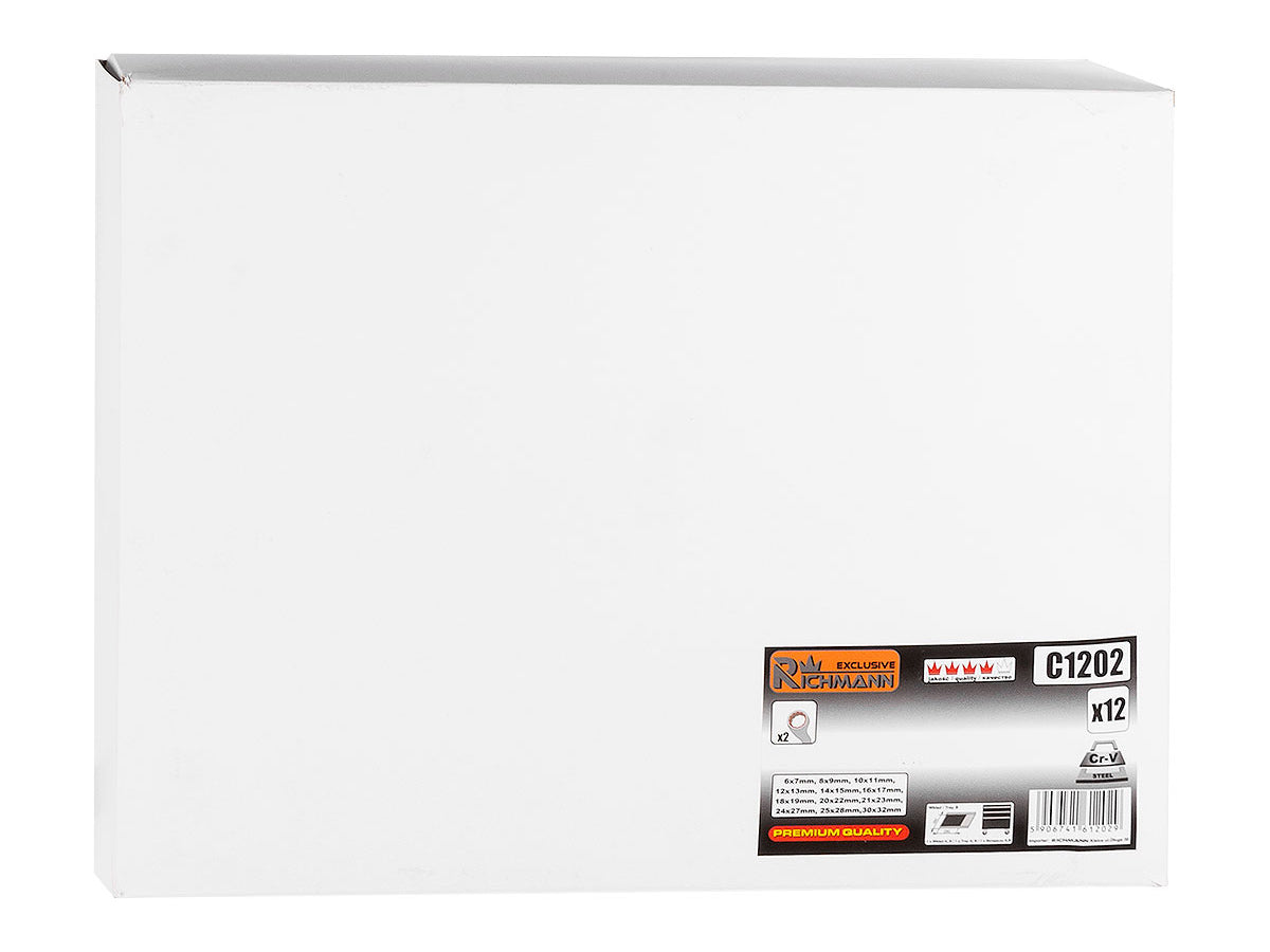 Wkład - klucze oczkowo-gięte 6-32 mm 12 elem. (tacka c1102 w zestawie) | C1202T - Centrum Techniczne Gałązka