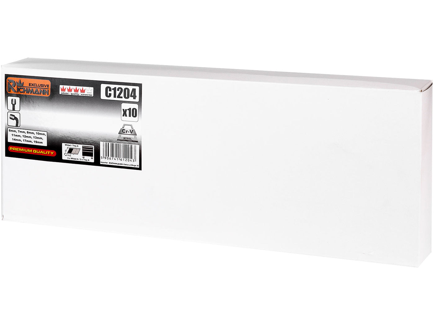 Wkład - klucze fajkowe 6-19 mm 10 elem. + tacka c1101 | C1204 - Centrum Techniczne Gałązka