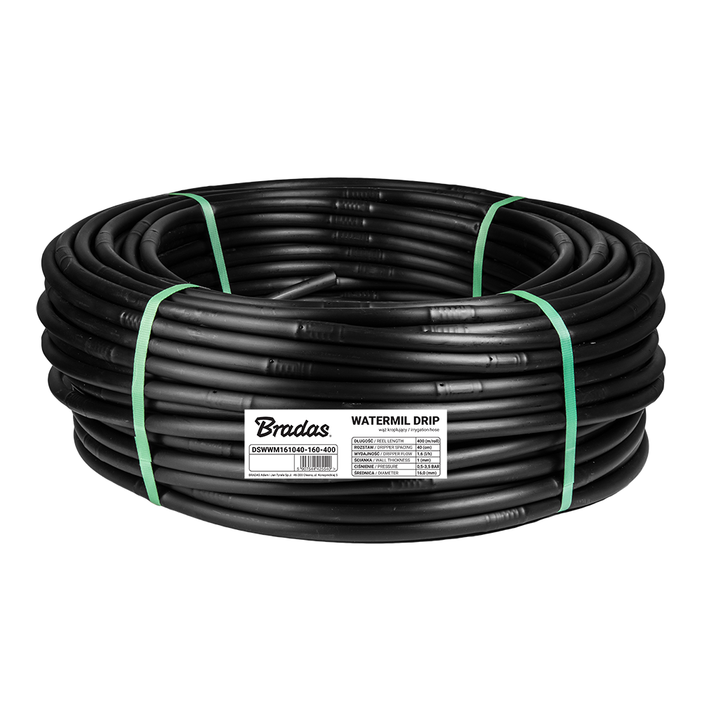 Wąż kroplujący 16 / 1,0mm / 33cm / 1,6l/h / 100m WATERMIL DRIP | DSWWM161033-160-100 - Centrum Techniczne Gałązka
