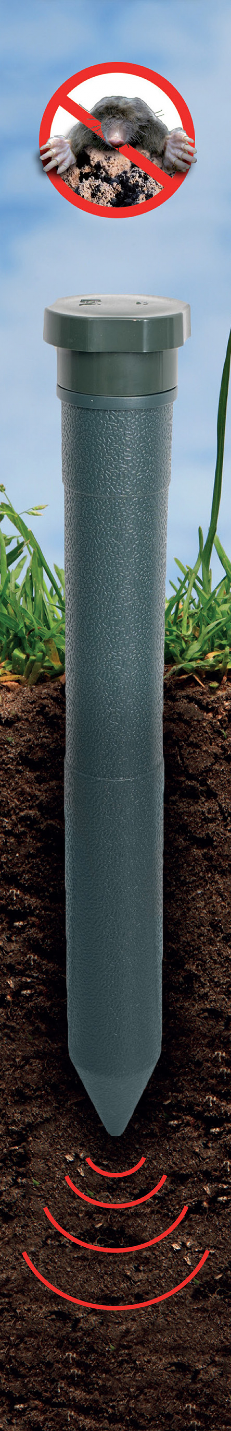 Bateryjny odstraszacz na krety i gryzonie - prosty | CTRL-MO201B