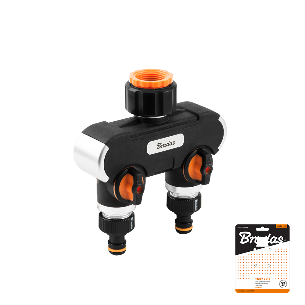 BLACK LINE Rozdzielacz 2-drożny z zaworami GW1" na GW3/4" HEAVY DUTY | ECO-PWB3042 - Centrum Techniczne Gałązka