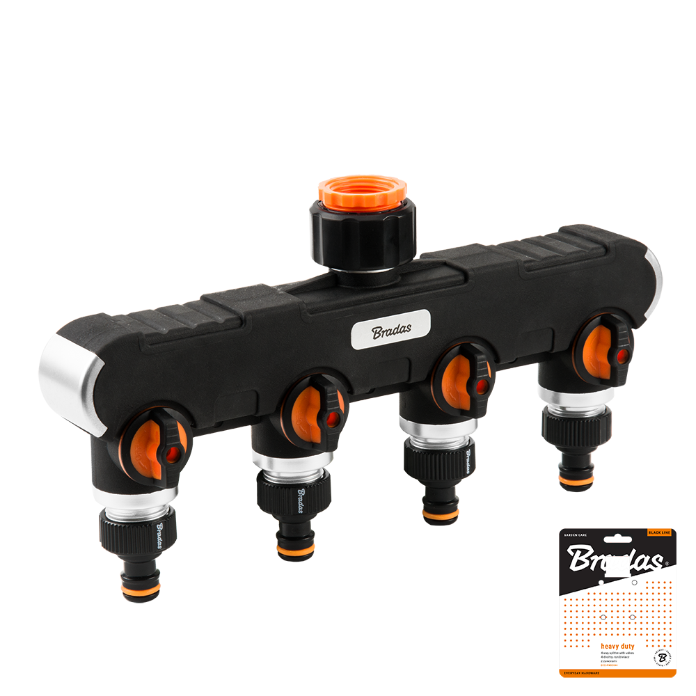BLACK LINE Rozdzielacz 4-drożny z zaworami GW 1" na GW 3/4" HEAVY DUTY | ECO-PWB3044 - Centrum Techniczne Gałązka