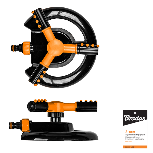 BLACK LINE Zraszacz obrotowy 3-ramienny regulowany | ECO-1030 - Centrum Techniczne Gałązka