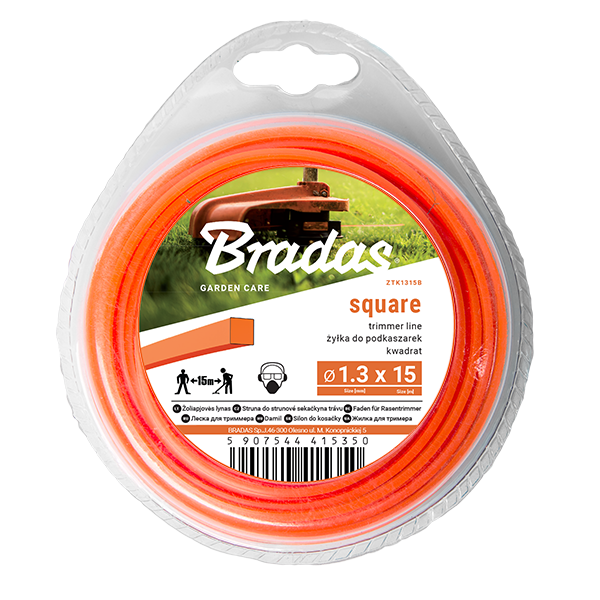 Żyłka TRIMMER, kwadrat 2,4mm x 15m | ZTK2415B - Centrum Techniczne Gałązka