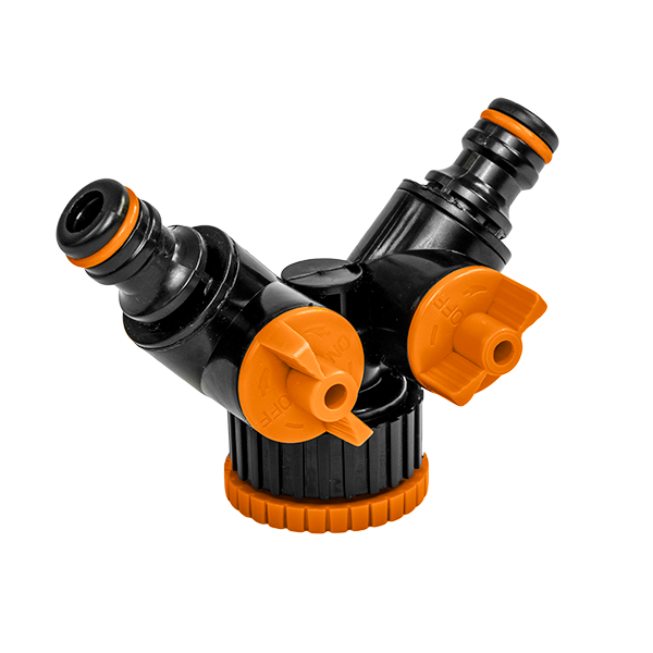 BLACK LINE Trójnik z dwoma zaworami GW 1" / 3/4" bez etykiety | ECO-PWB2222L - Centrum Techniczne Gałązka