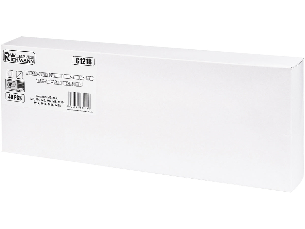 Wkład - gwintowniki i narzynki m3-m18 40 elem. + tacka c1101 | C1218 - Centrum Techniczne Gałązka