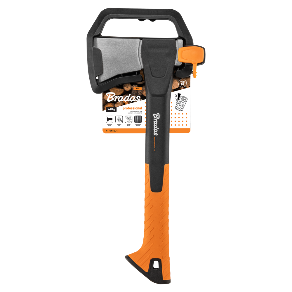 Siekiera uniwersalna NYLON PROFESSIONAL 740 g wytrzymała do rąbania drewna i prac ogrodowych | KT-SN1074