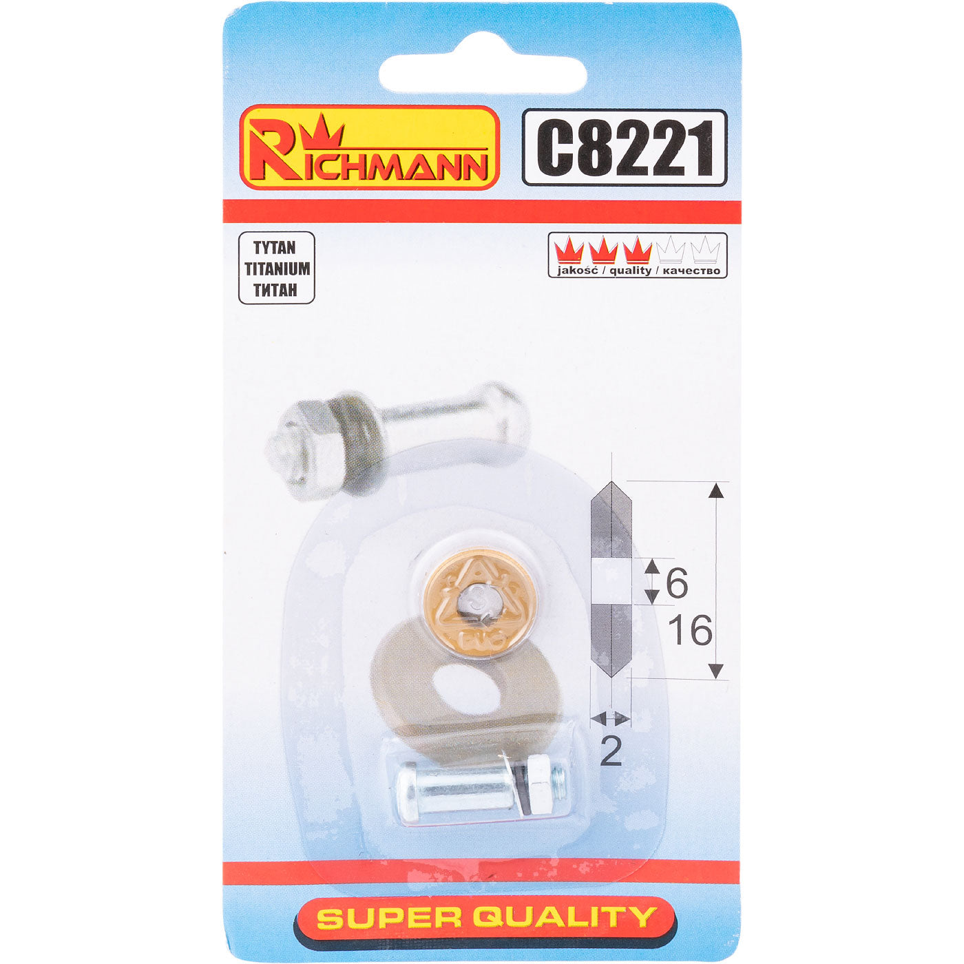 Kółko do urządzenia glaz. 16x6x2 tytanowe | C8221 - Centrum Techniczne Gałązka