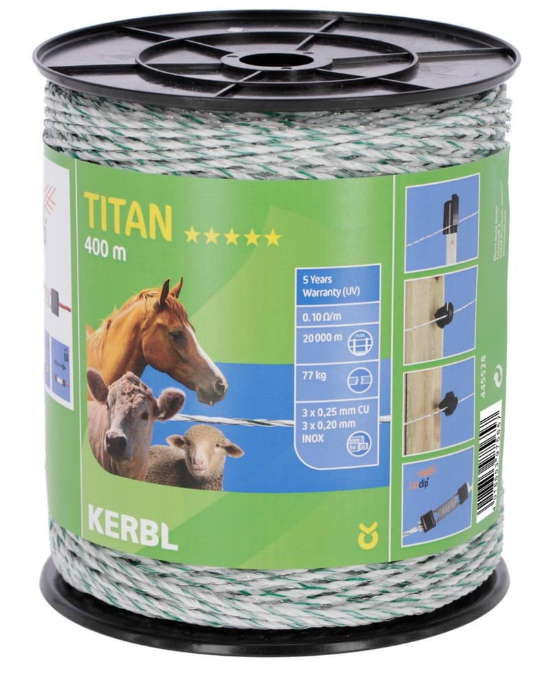 Plecionka ogrodzeniowa skrętka 2,2mm 400m biało-ziel. 3 przewodniki | 445528