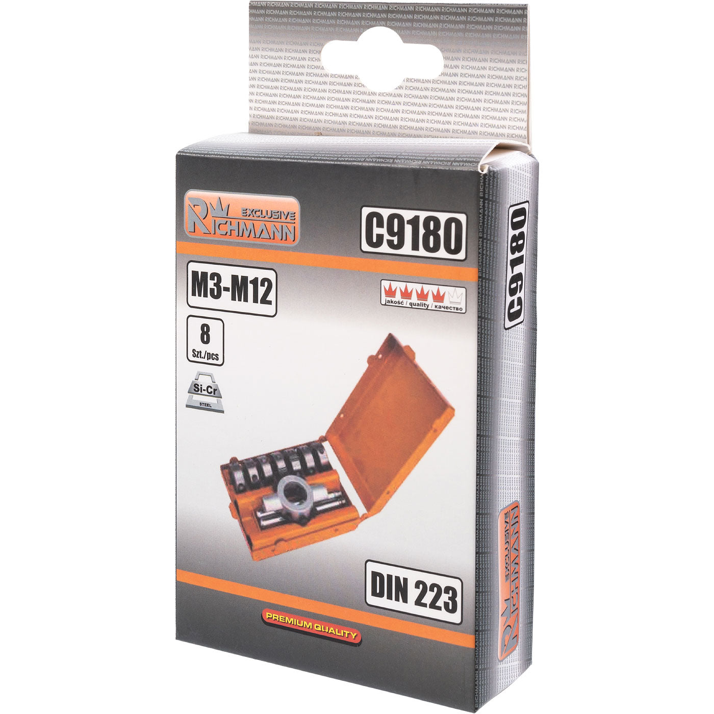 Zestaw narzynek m3-m12 8el. din223 | C9180 - Centrum Techniczne Gałązka