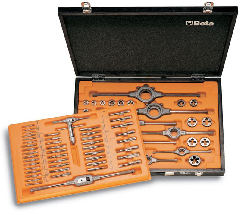 Zestaw gwintowników i narzynek HSS w pudełku metalowym 70szt | 447/C70