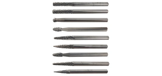 Komplet 10 frezów pilników obrotowych z węglika 8-12 mm | 426MD/SP10 - Centrum Techniczne Gałązka