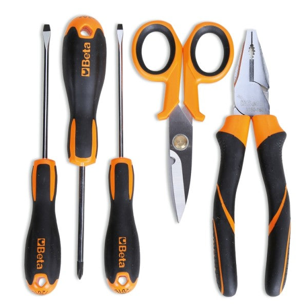 Kieszenie z nylonu pojedyncze na pasie z zestawem 5 narzędzi  | 2005MPU/E