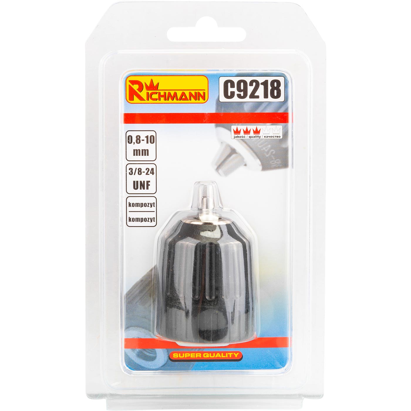 Uchwyt wiertarski do wkretarki 0,8-10 mm 3/8 samozacisk | C9218 - Centrum Techniczne Gałązka