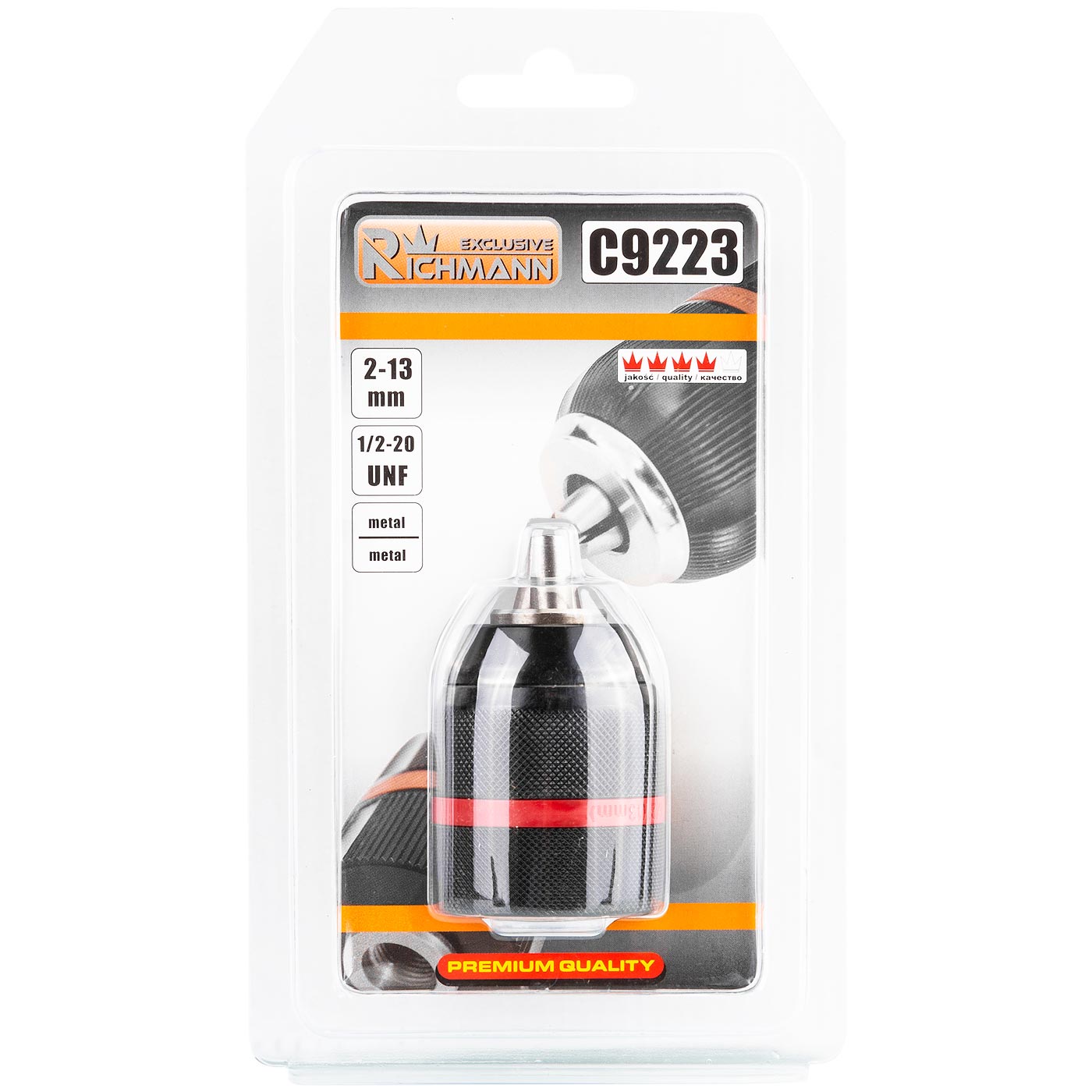 Uchwyt wiertarski samozacisk 2-13 mm 1/2-20unf metal/metal | C9223 - Centrum Techniczne Gałązka