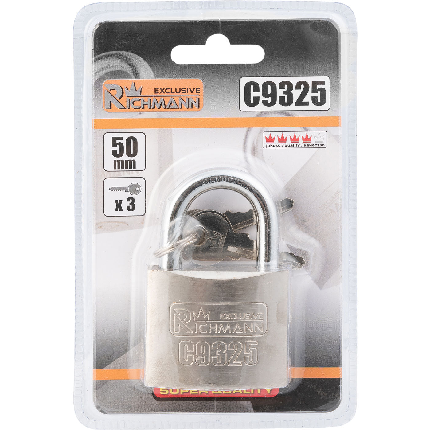 Kłódka zatrzaskowa stalowa niklowana 50mm | C9325 - Centrum Techniczne Gałązka