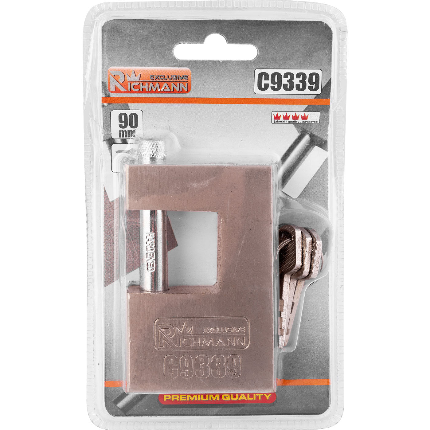 Kłódka zasuwkowa stalowa trzpieniowa 90mm | C9339 - Centrum Techniczne Gałązka