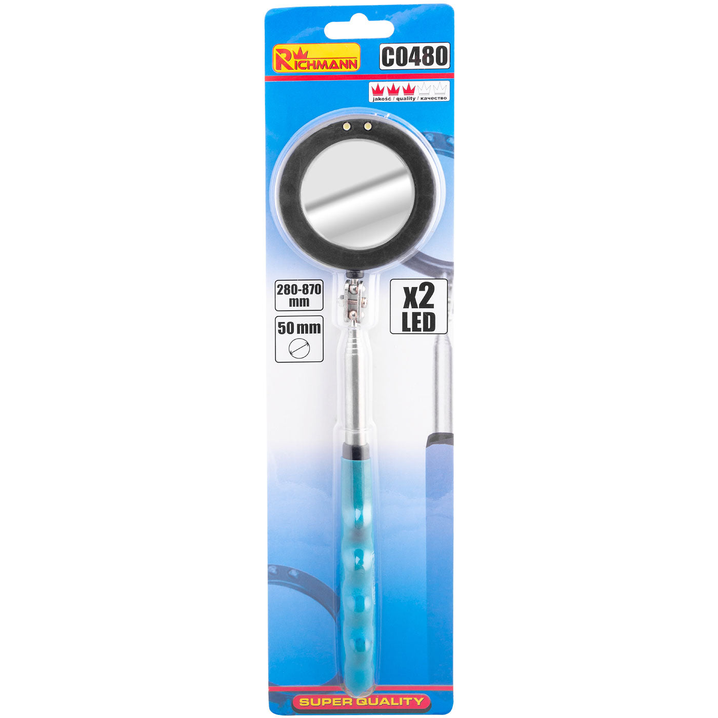 Lusterko led inspekcyjne okrągłe | C0480 - Centrum Techniczne Gałązka