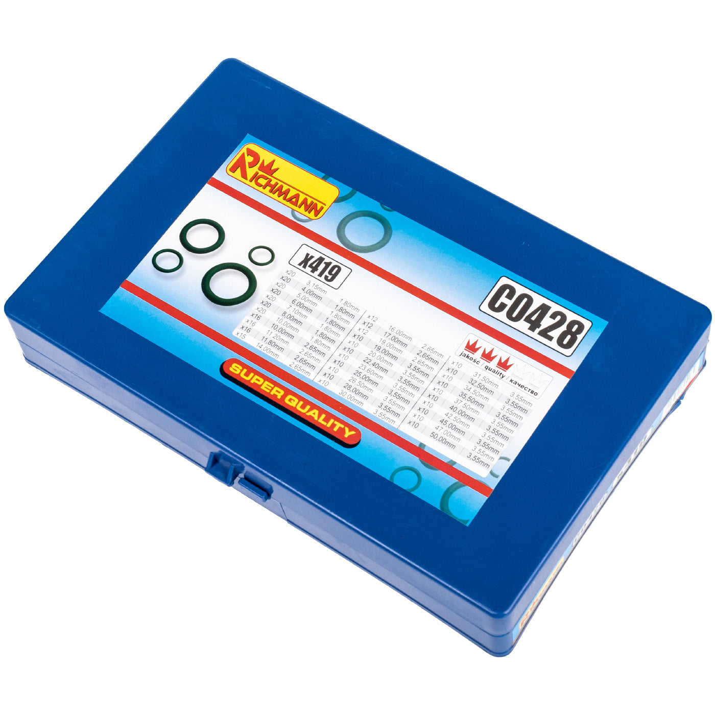 Zestaw oringów zielonych 419 szt | C0428 - Centrum Techniczne Gałązka