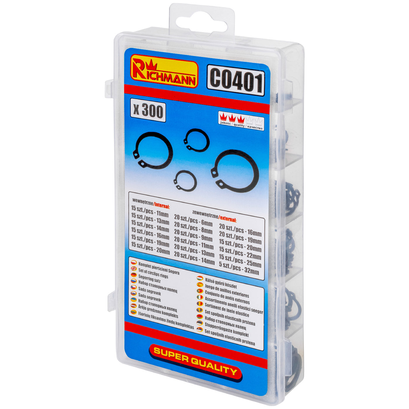 Zestaw pierścieni segera 300 szt wew./zew | C0401 - Centrum Techniczne Gałązka