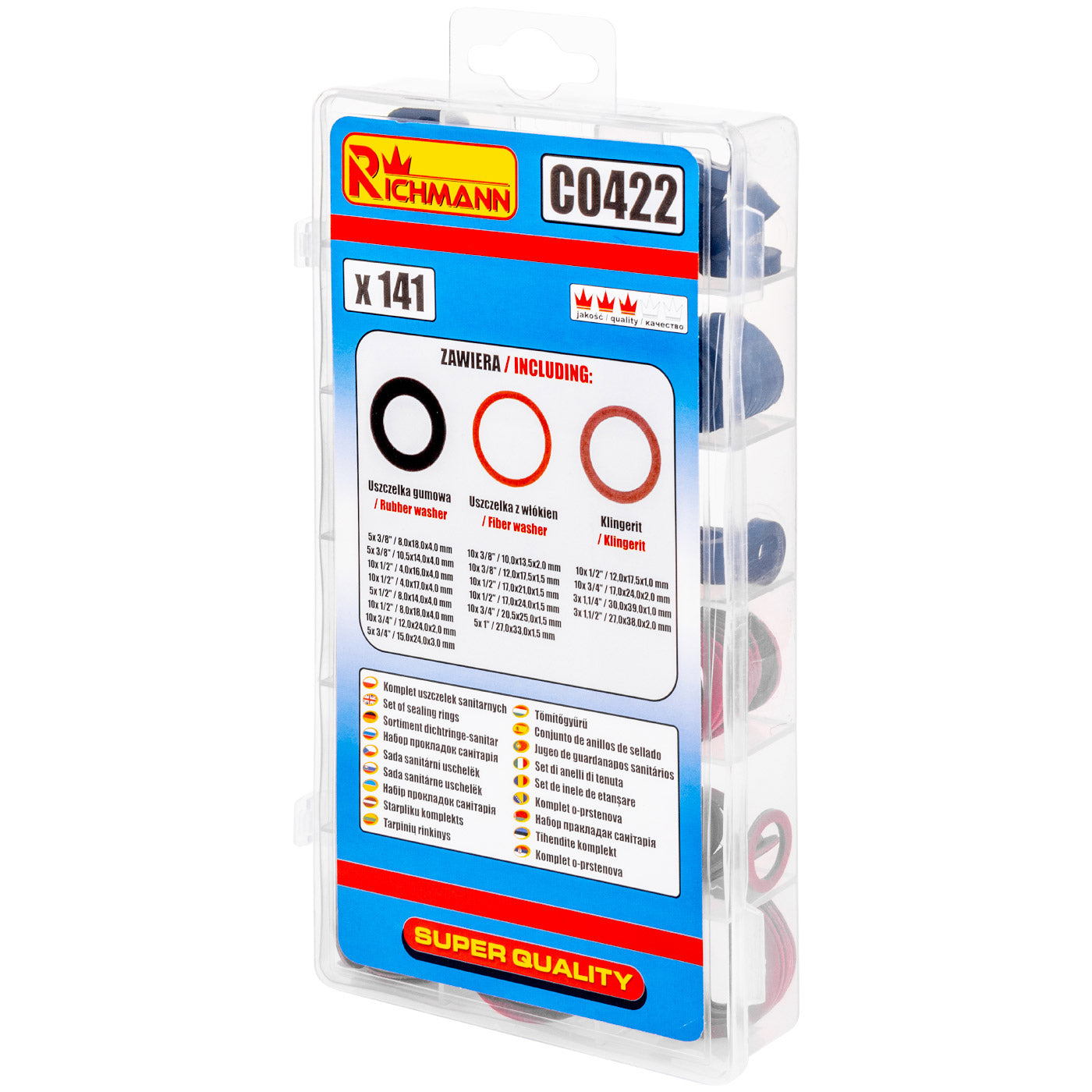 Zestaw uszczelek sanitarnych 141 szt. | C0422 - Centrum Techniczne Gałązka