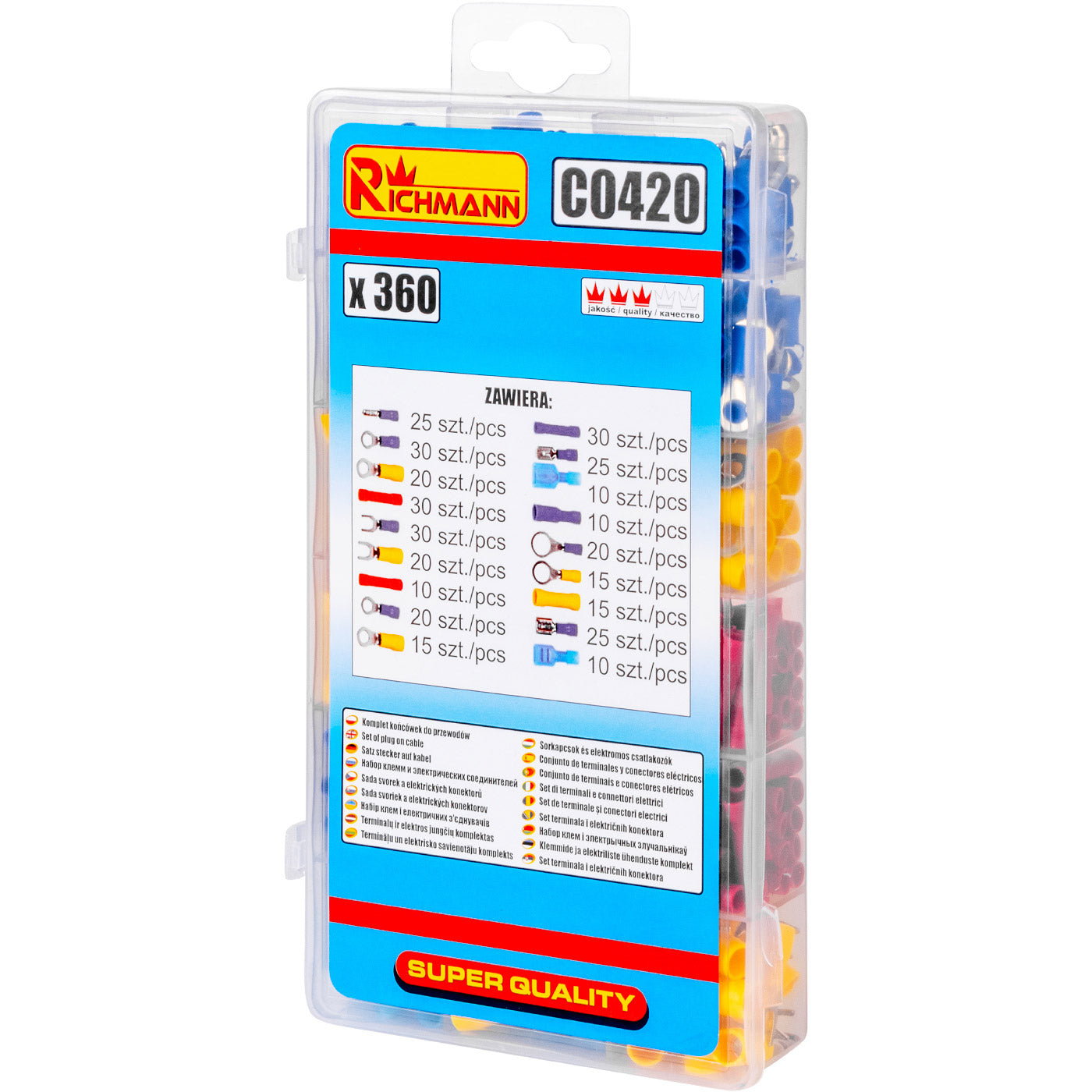 Zestaw końcówek i złącz elektrycznych 360 szt | C0420 - Centrum Techniczne Gałązka