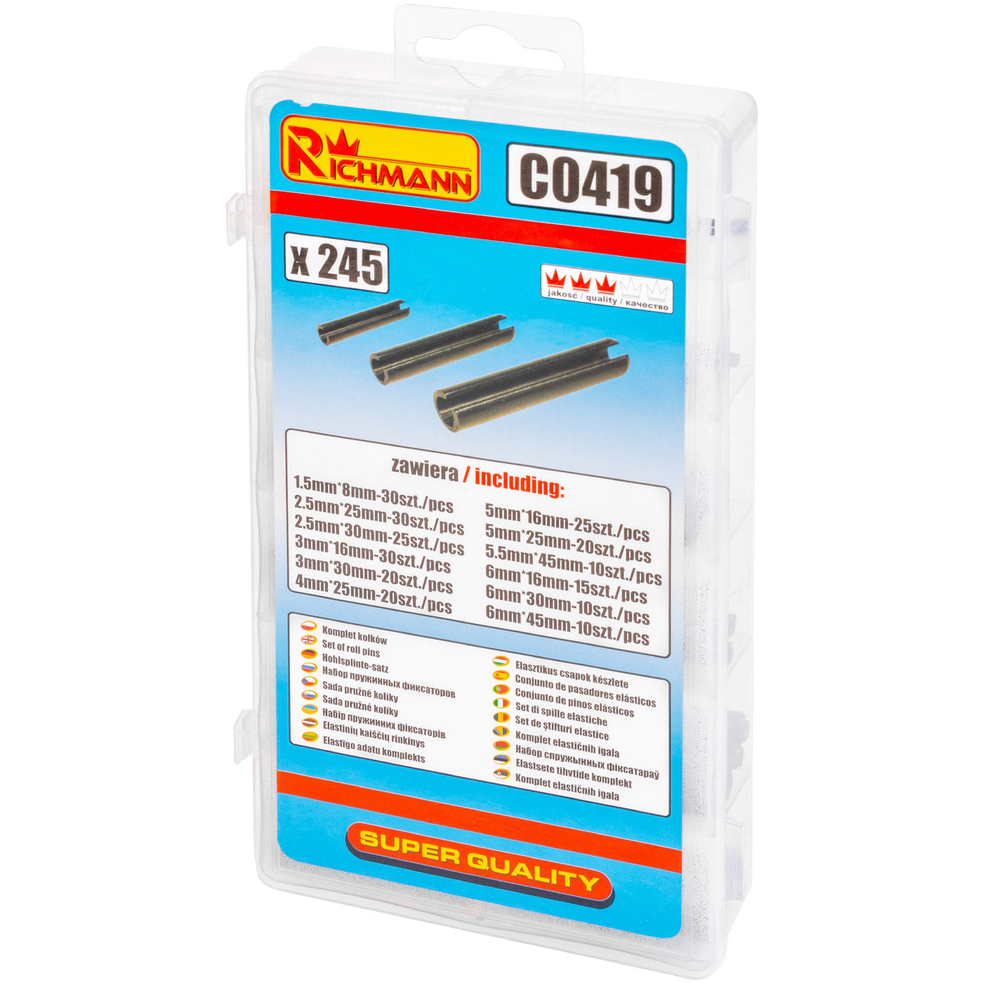Zestaw kołków rozprężnych 245 szt. | C0419 - Centrum Techniczne Gałązka
