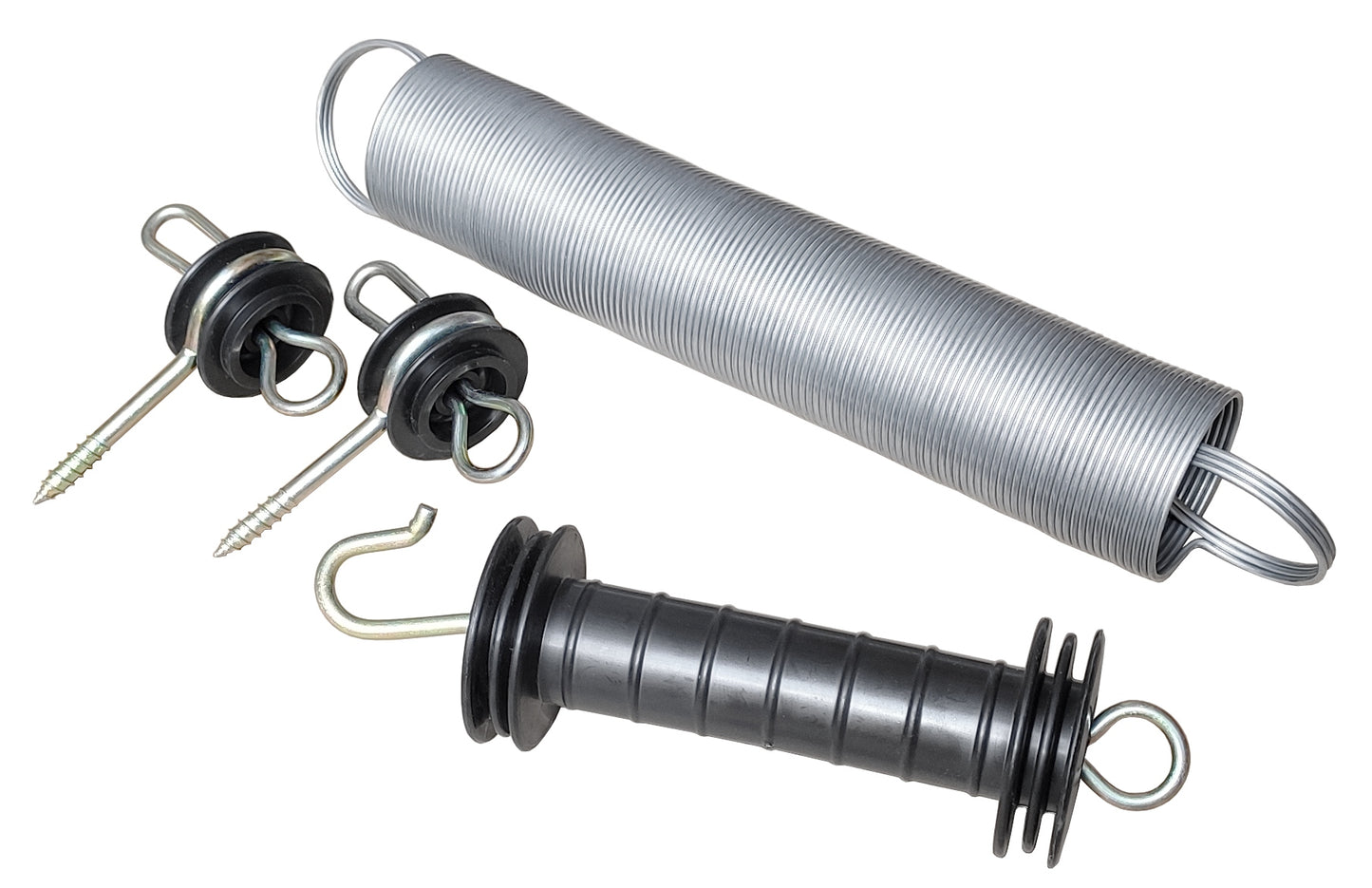 Uchwyt ze sprężyną i izolatorami zestaw bramowy ogrodzenie elektryczne | 104-030-010