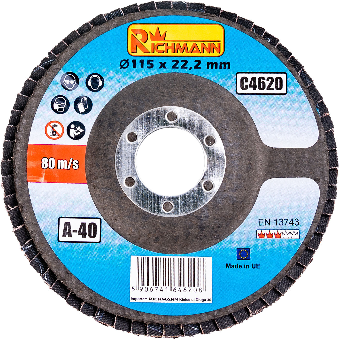 Tarcza ściernica listkowa korundowa 115 80 | C4622 - Centrum Techniczne Gałązka