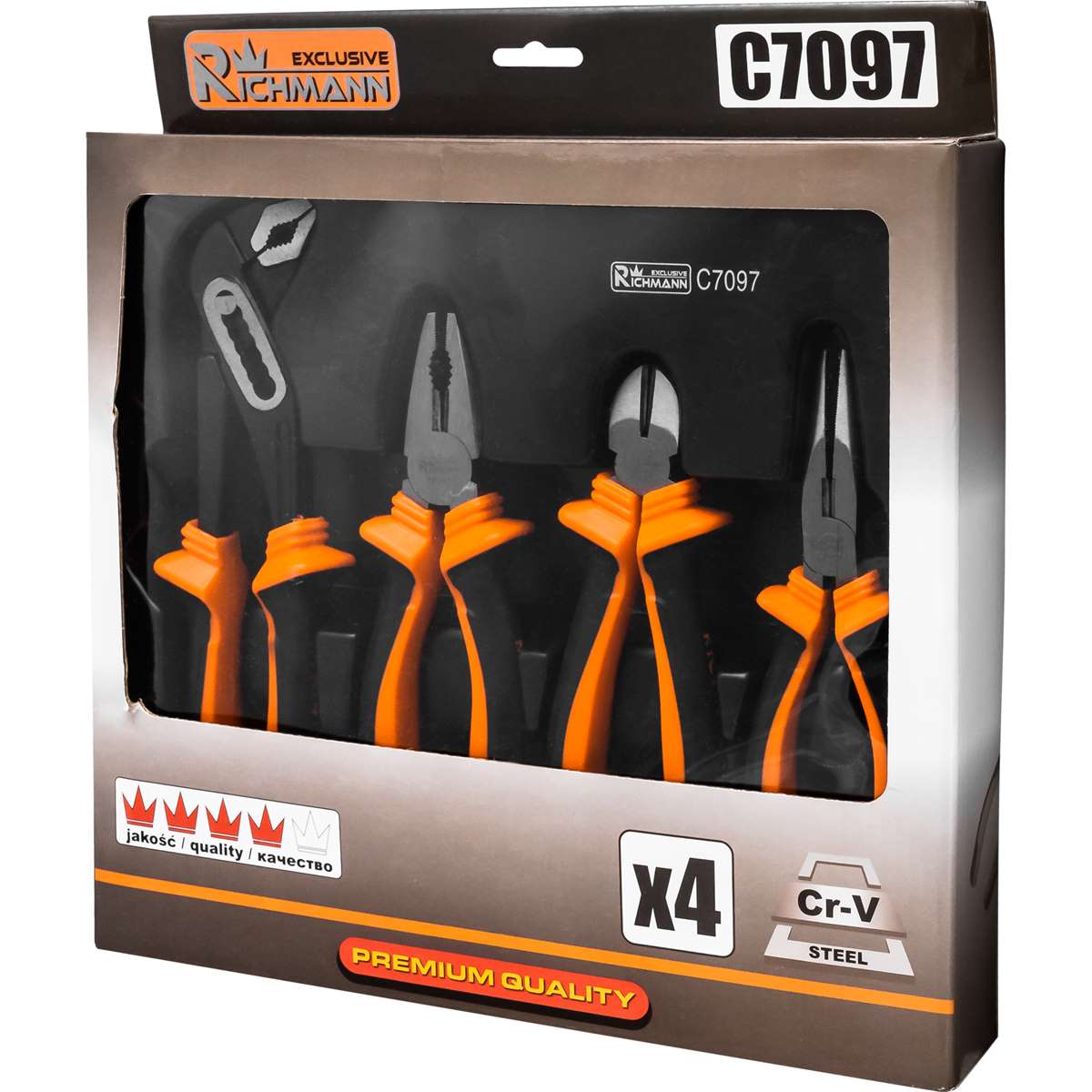 Zestaw szczypiec uniwersalnych, 4 elementy | C7097 - Centrum Techniczne Gałązka