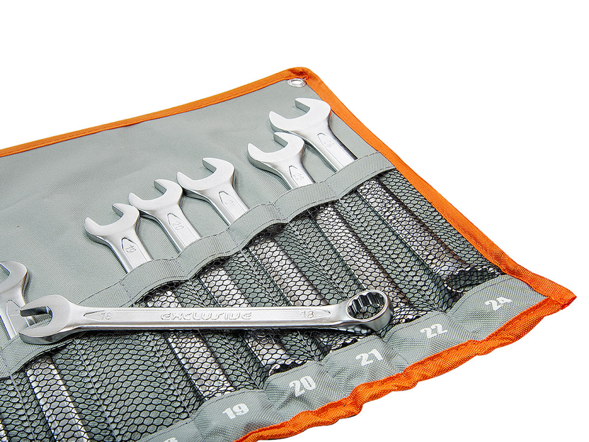 Klucze płasko-oczkowe, satynowe, 6-24 mm zestaw 18 el. | C8343 - Centrum Techniczne Gałązka