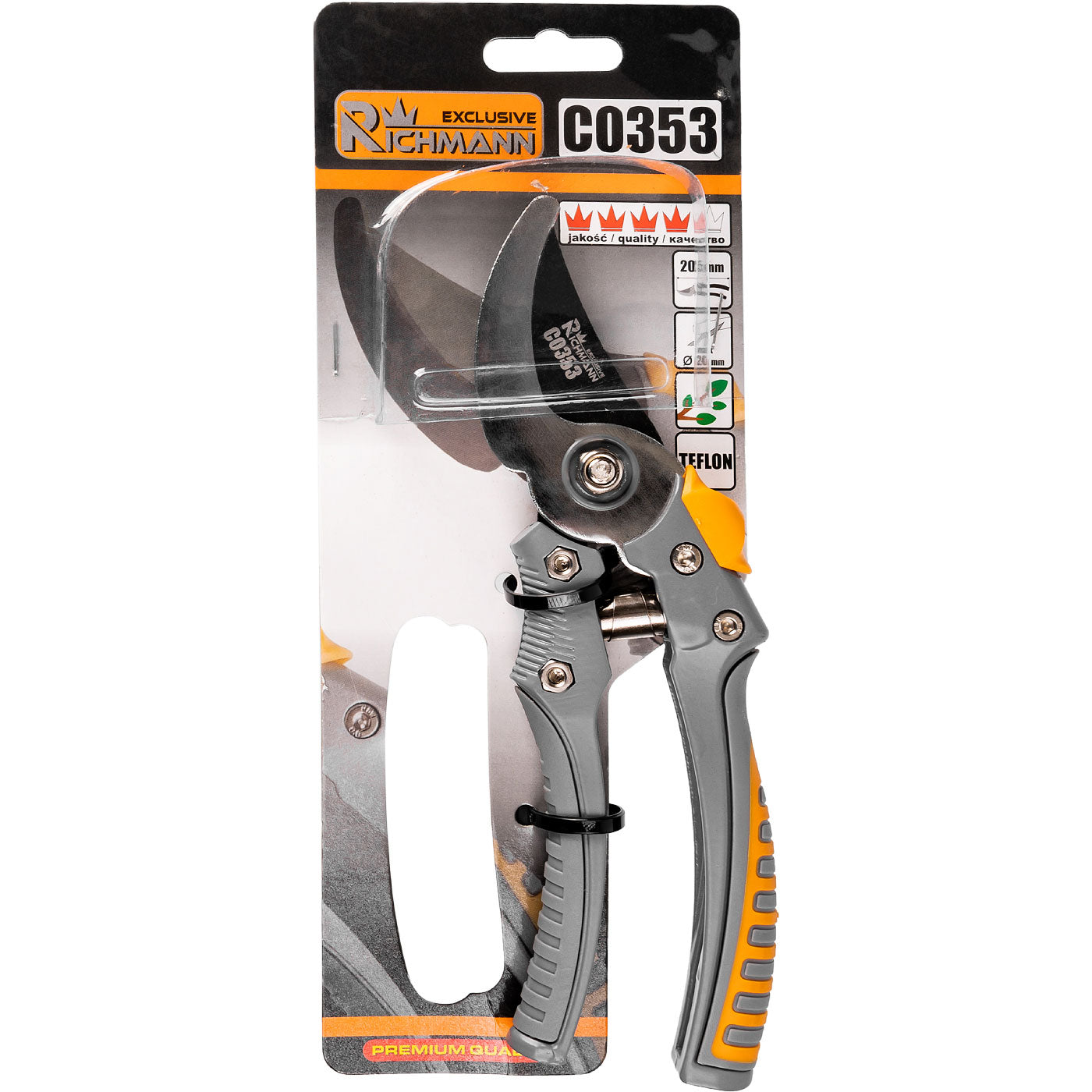 Sekator ogrodniczy alu/guma, teflon, sk-5, 205 mm | C0353 - Centrum Techniczne Gałązka
