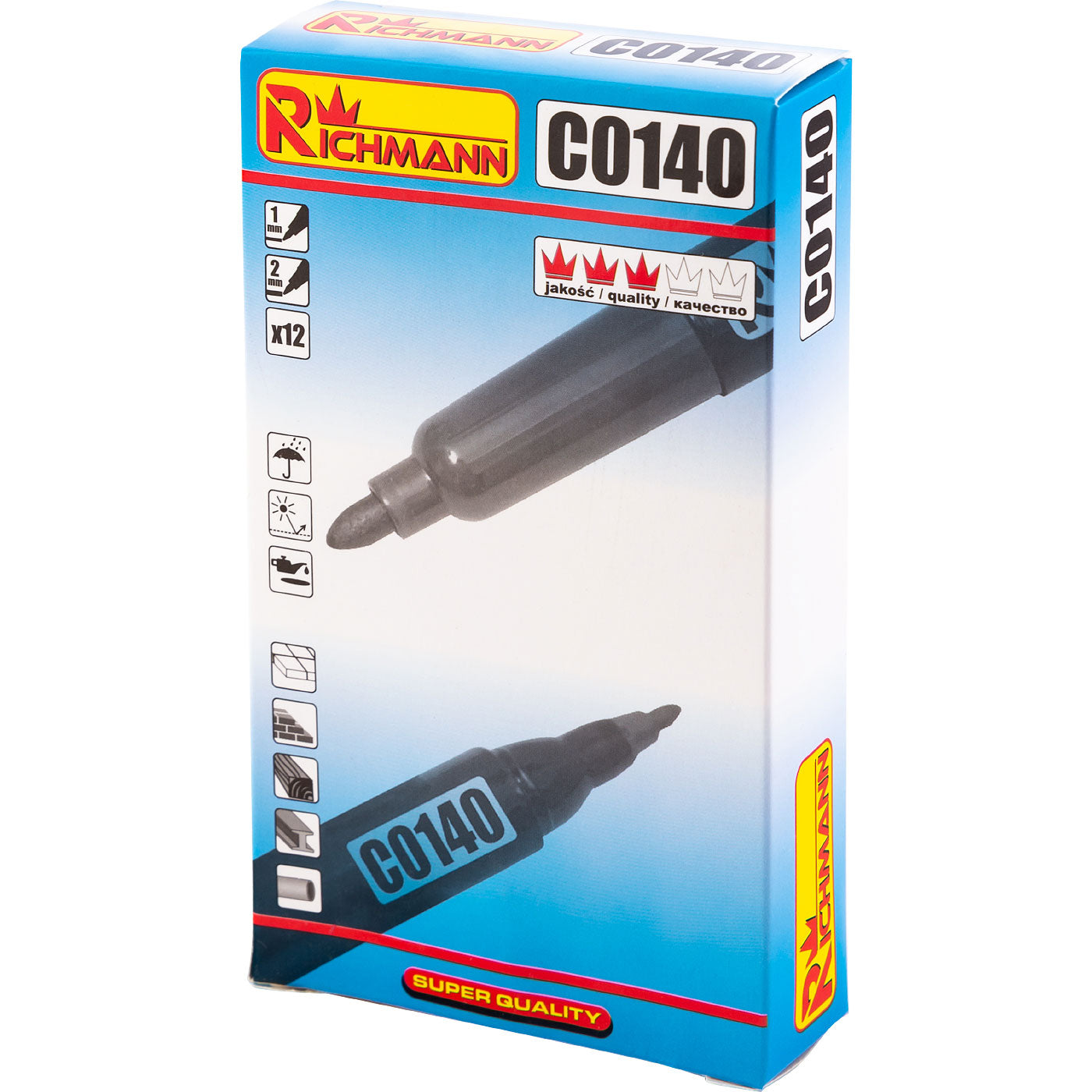 Marker budowlany dwustronny, czarny 1 szt. | C0140 - Centrum Techniczne Gałązka