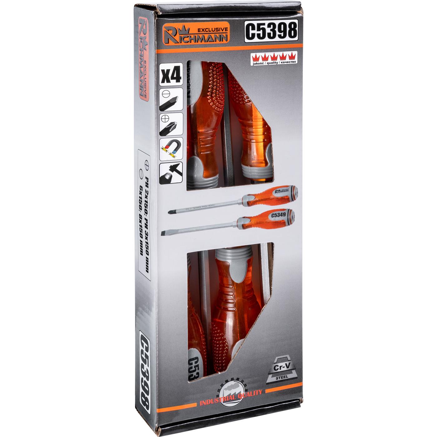 Zestaw Wkrętaków ślusarskich, 4 elementy | C5398 - Centrum Techniczne Gałązka