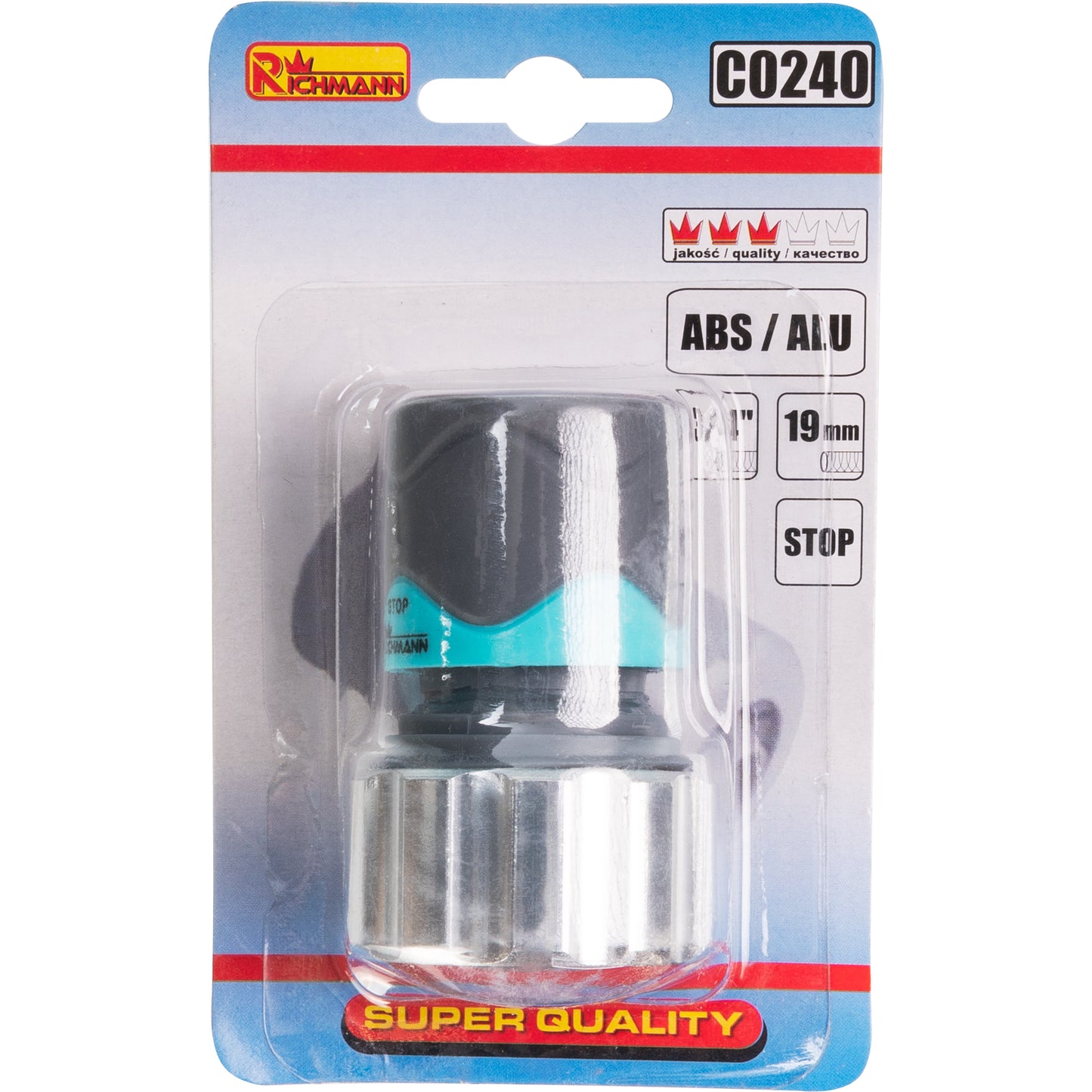 Szybkozłączka ogrodowa ze stopem 3/4' alu/guma | C0240 - Centrum Techniczne Gałązka