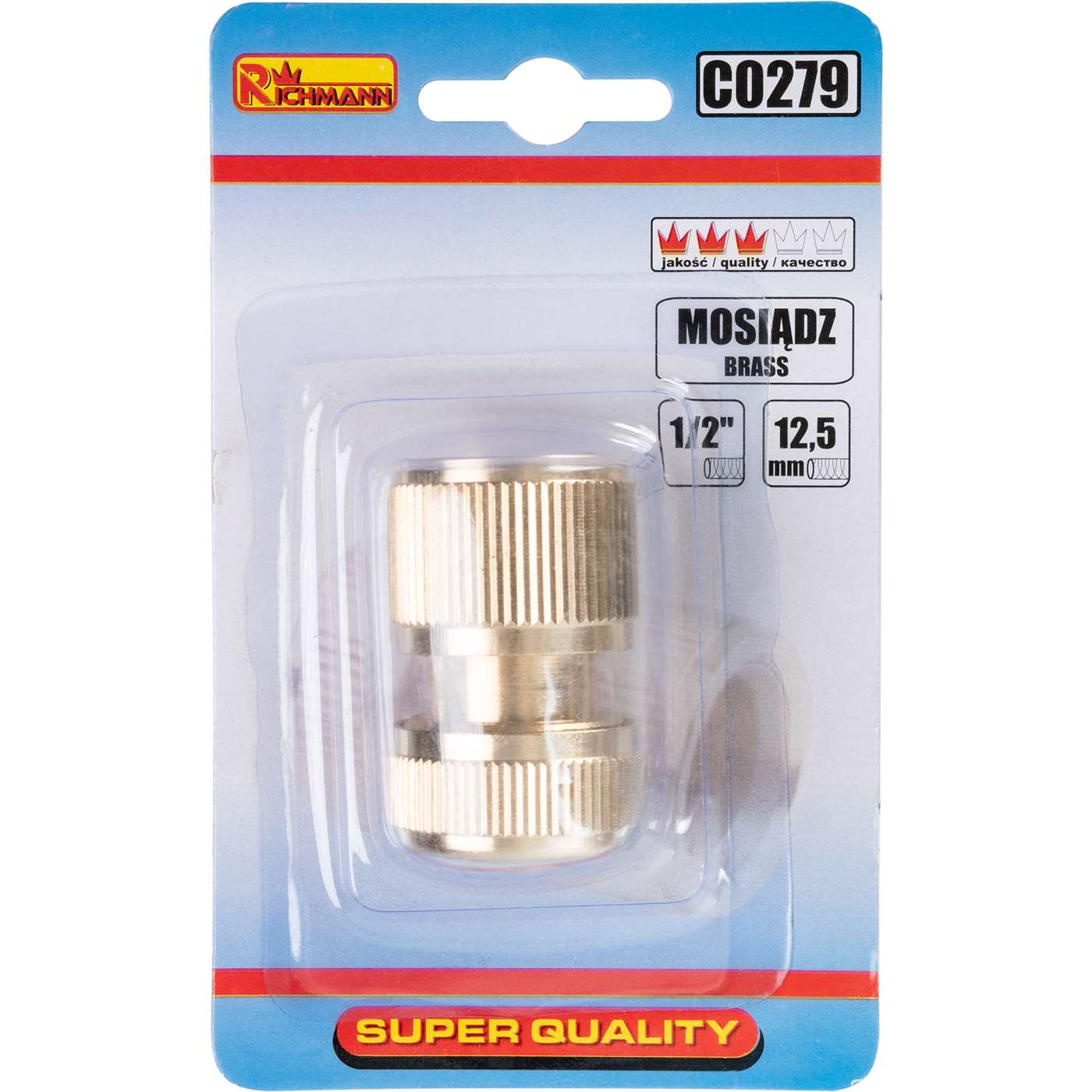 Szybkozłączka ogrodowa 1/2' mosiądz | C0279 - Centrum Techniczne Gałązka