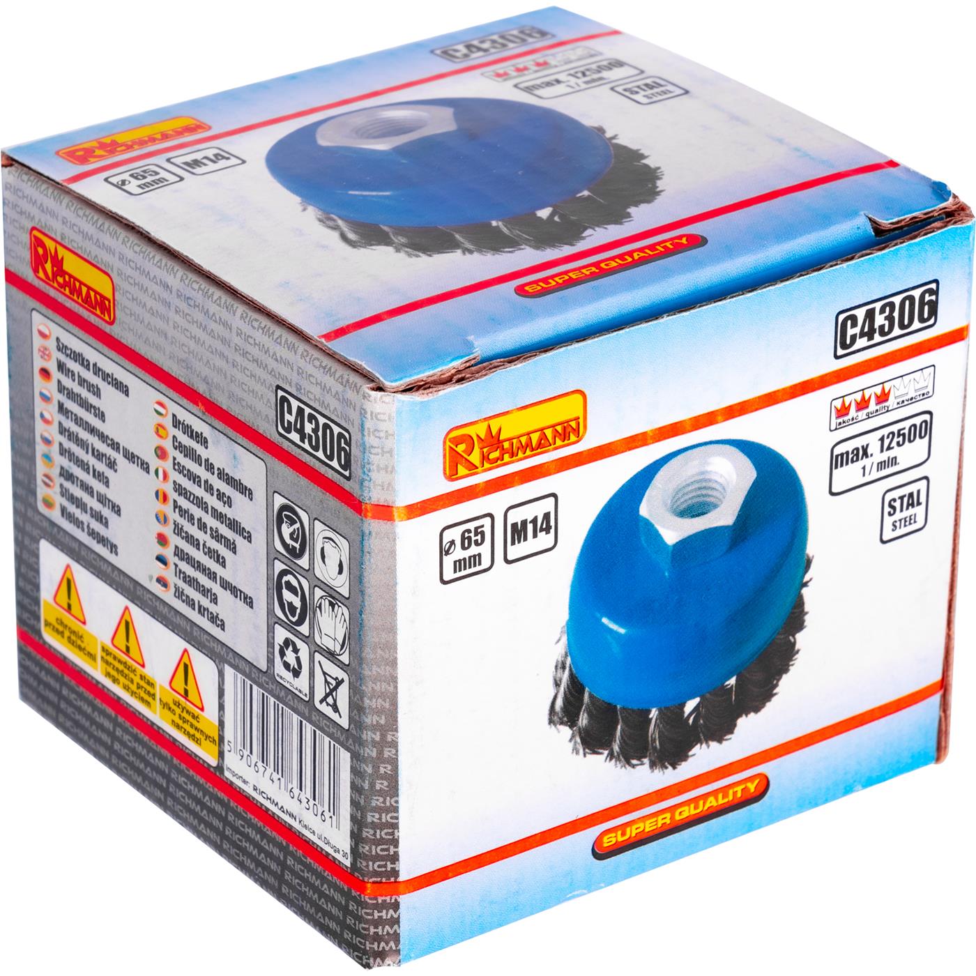 Szczotka do szlif. doczołowa drut skrętny 65mm | C4306 - Centrum Techniczne Gałązka