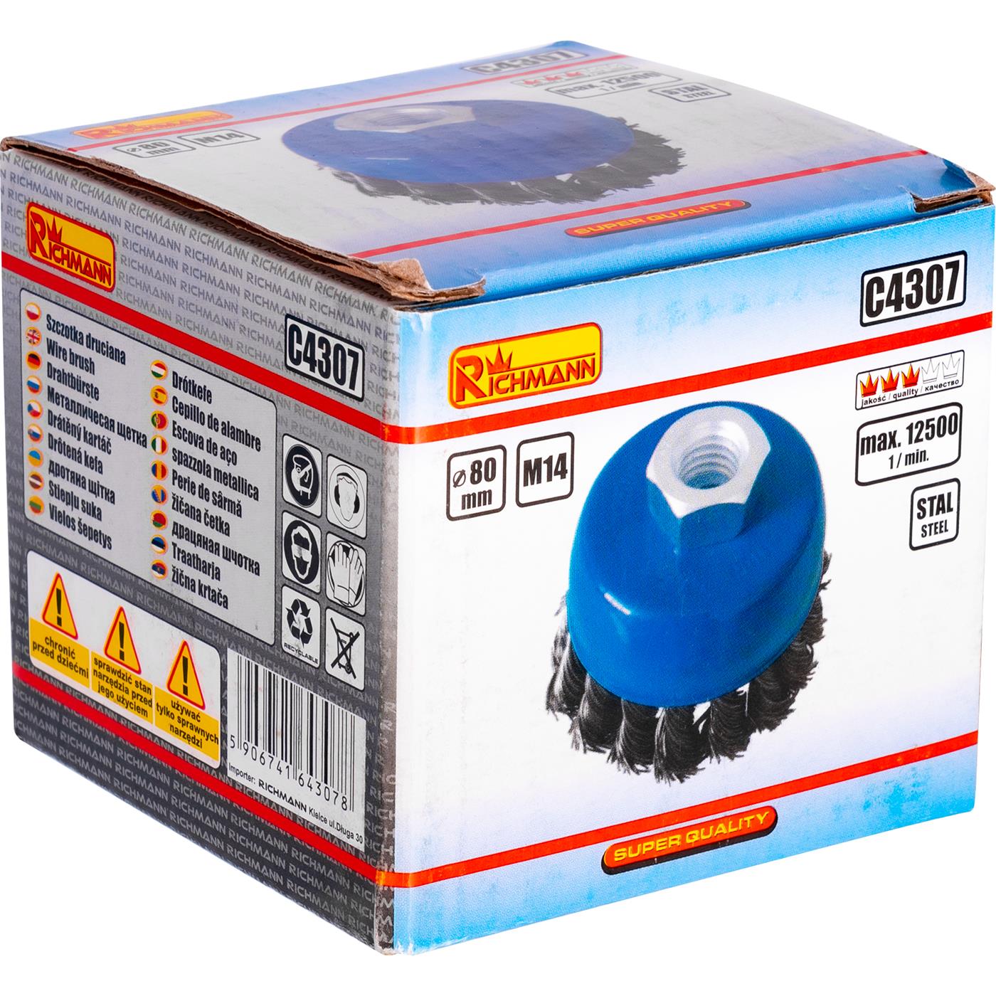 Szczotka do szlif. doczołowa drut skrętny 80mm | C4307 - Centrum Techniczne Gałązka