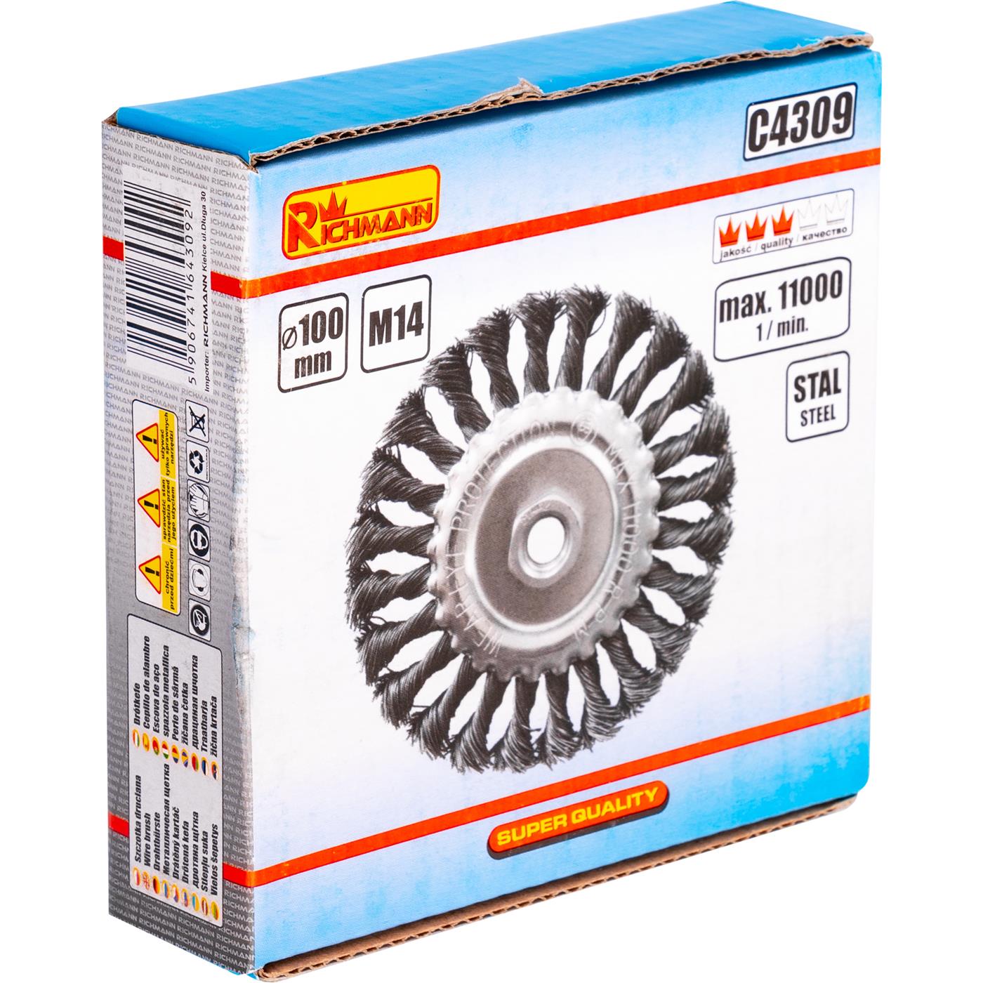 Szczotka do szlif. tarczowa drut skrętny 100mm | C4309 - Centrum Techniczne Gałązka