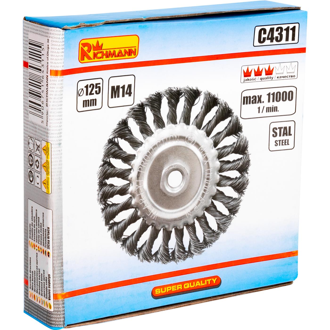 Szczotka do szlif. tarczowa drut skrętny 125mm | C4311 - Centrum Techniczne Gałązka