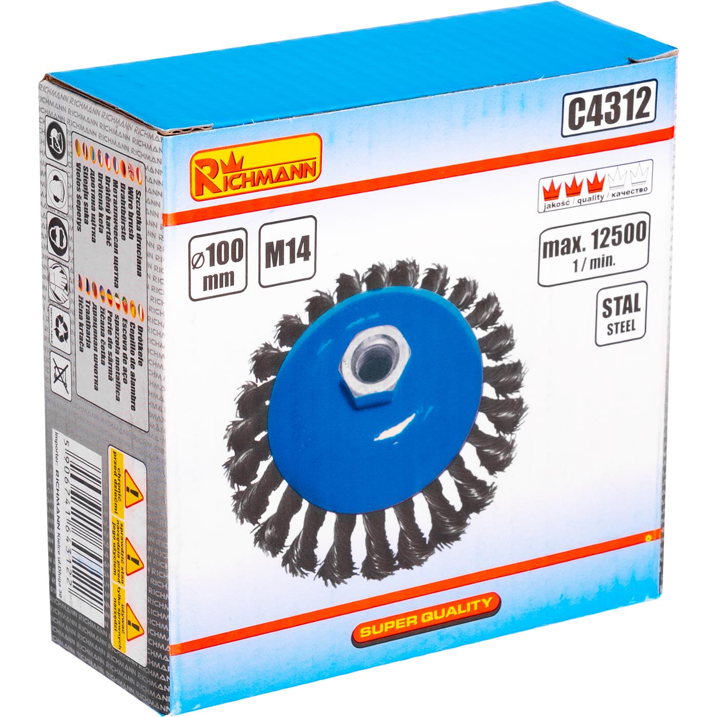 Szczotka do szlif. stożkowa drut skrętny 100mm | C4312 - Centrum Techniczne Gałązka