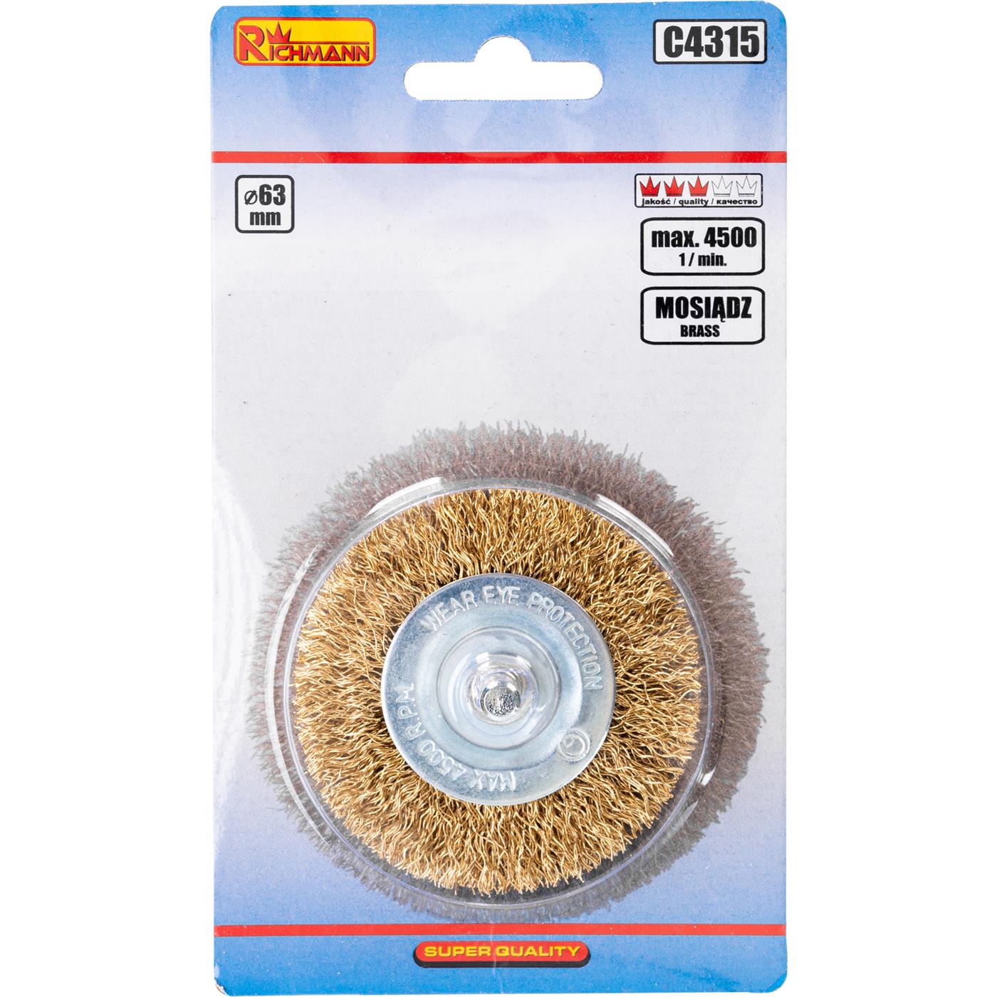 Szczotka do wiert. tarczowa mosiądz 63 | C4315 - Centrum Techniczne Gałązka